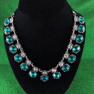 Gorgeous Blue/Green Clear Faceted Sparkly Necklace